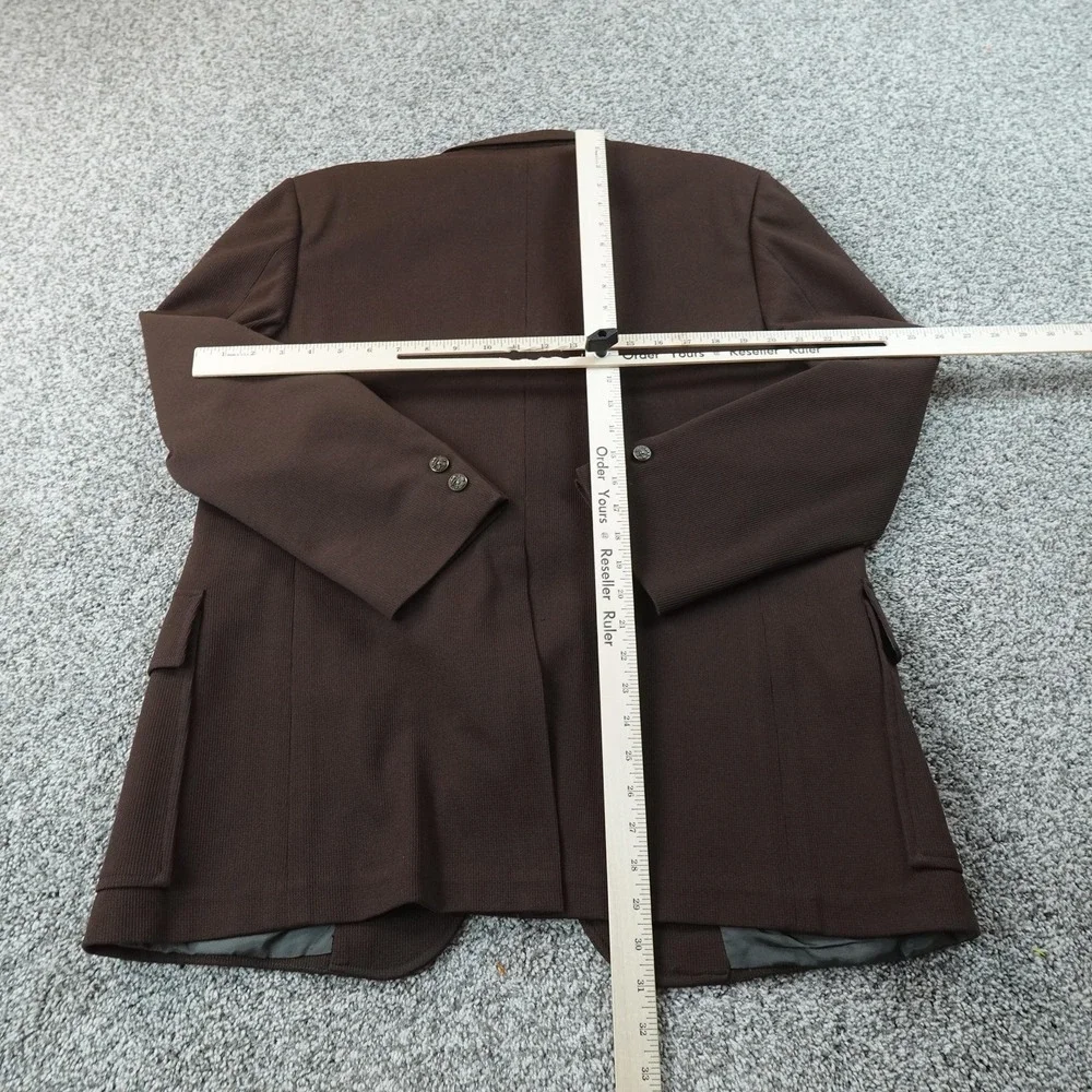 VTG Hart Schaffner Marx Blazer Mens 42 Brown Knit Suit Coat Jacket Jack Nicklaus
